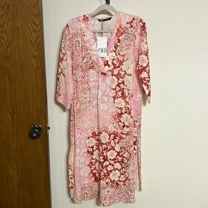 Zara linen blend dress size small NWT